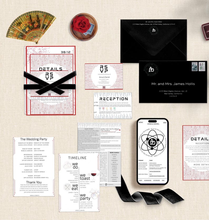 Elegant digital wedding invitation template with clean design.