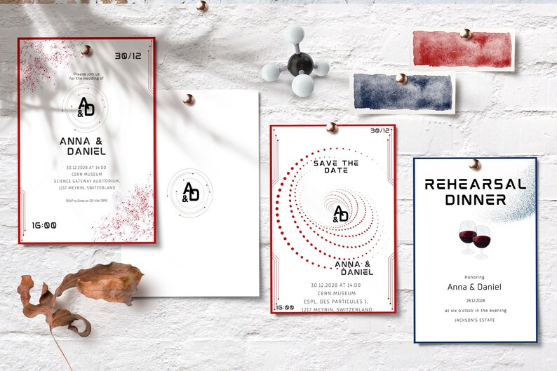 Minimalistic wedding stationery for contemporary weddings.