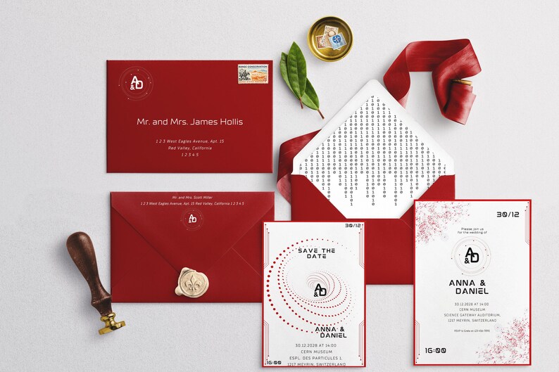 Elegant digital wedding invitation template with clean design