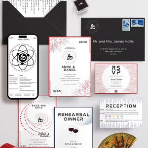 Modern minimalist wedding invitation template editable in Canva