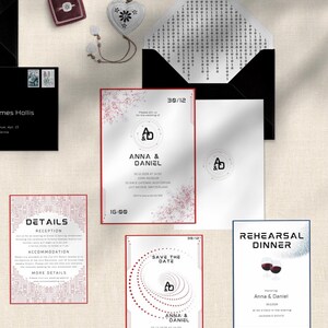 Abstract geometric wedding invite for digital themed weddings