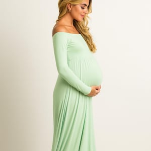 chinese dress ladies Alejandra Green Maternity Long Sleeve High Neck Maxi Dress – Club L London