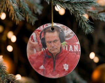 Curt Cignetti Indiana Hoosiers Ornament, Ceramic Decoration