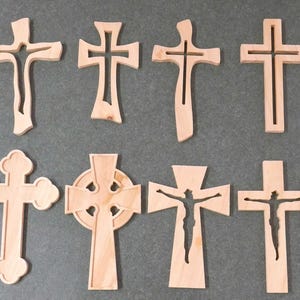 Plantilla CNC para cruz de madera – 8 diseños, planos vectoriales (descarga digital)