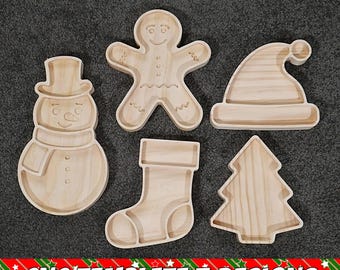 Christmas Serving Trays CNC template 5 designs eps svg ai pdf jpg