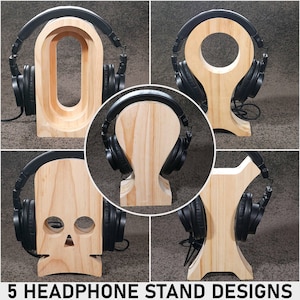 Wood Headphone Stand CNC Template 5 designs, digital download, design plans