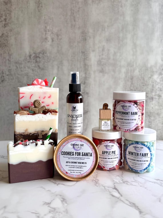 Santa's Cozy Night Bundle | Artisan Soaps + Wax Melts + Room Spray + Car Diffuser | Holiday Gift Set | Christmas Gift