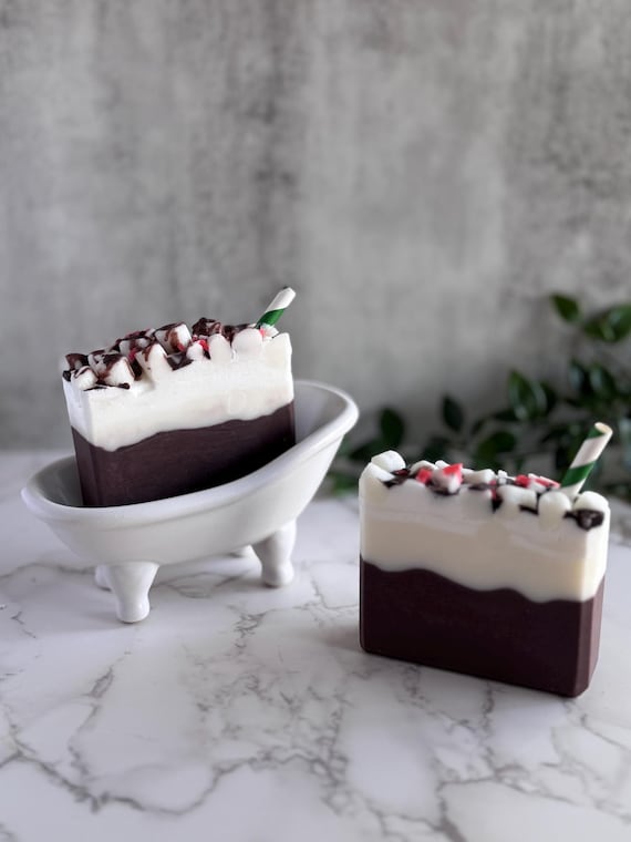 Hot Chocolate Soap Bar (6.4 oz) | Christmas Artisan Soap | Holiday Gift | Hot Chocolate | Christmas Gift | Stocking Stuffer