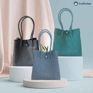 Woven Recycled Plastic Tote Bag | Eco-Friendly Market Shopper