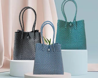 Woven Recycled Plastic Tote Bag | Eco-Friendly Market Shopper