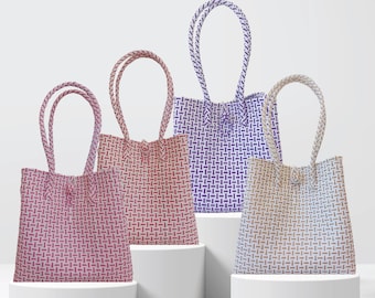 Handwoven Recycled Plastic Tote Bag – Eco-Friendly Market Tote