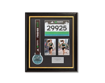 Solid Wood Marathon Photo and Medal Display Frame, Racing Competition Photo Frame, Wall Hanging Picture Frame, Custom Size