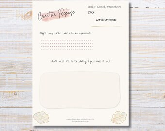 Creative Release Journaling Page | Expressive Art Therapy (PDF)
