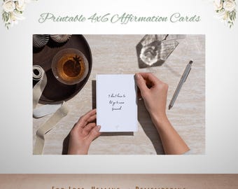 100+ Grief Affirmation Cards | Printable 4x6 Cards | Loss Support & Healing | Instant Download PDF