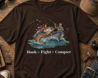 Camiseta gráfica vintage de pescador, camiseta de pesca de la vida en el lago