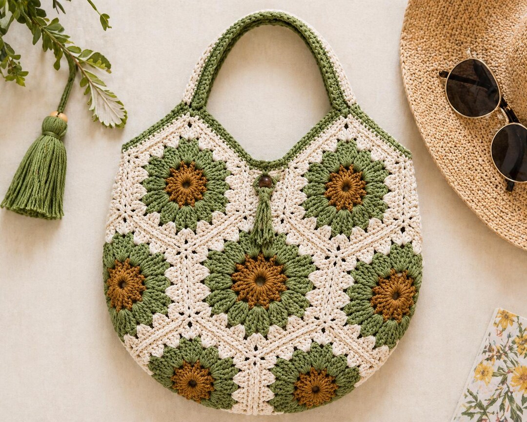 Boho Bloom Crochet Bag Pattern | Granny Square Tote, Beginner PDF ...