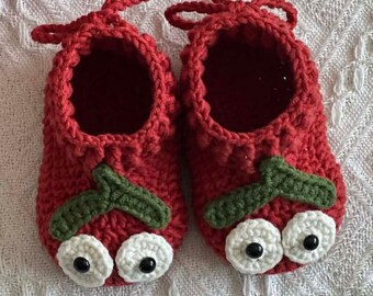 Rote Babyschühchen mit applizierten Blättern und Schnürsenkel zum Schnüren | Weiche Neugeborenen Prewalker Schuhe, Kuscheliges Geschenk für 0–12 Monate, Fotorequisite