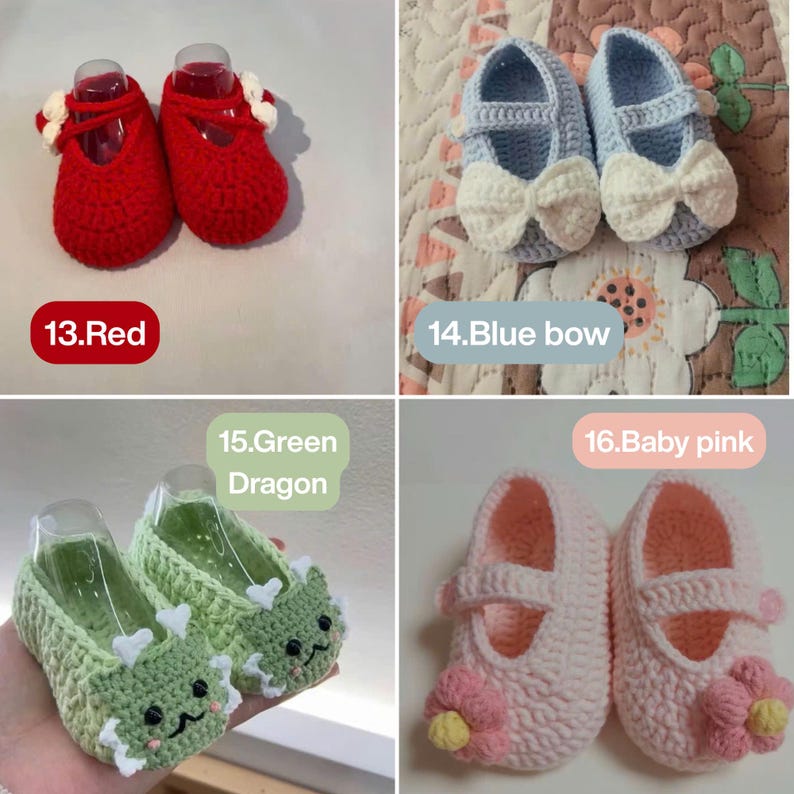 Crochet teddy bear baby shoes made with soft yarn, perfect handmade infant footwear