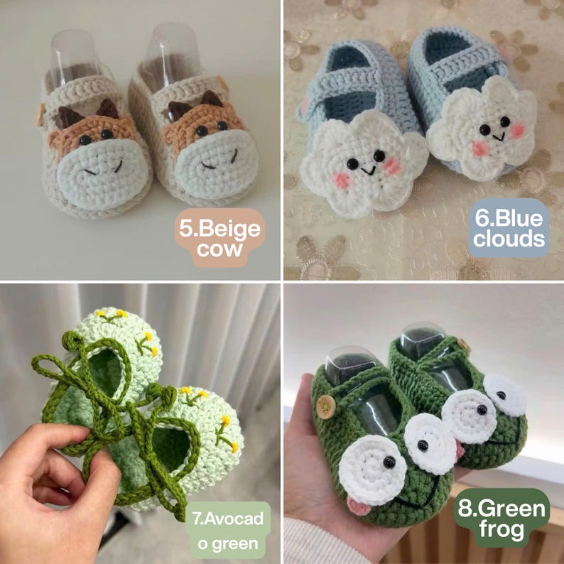 Adorable newborn crochet shoes, teddy bear baby booties ideal for baby shower gift