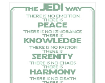 Jedi Code Cross Stitch Pattern
