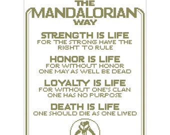 Mandalorian Code Cross Stitch Pattern (Digital Download)