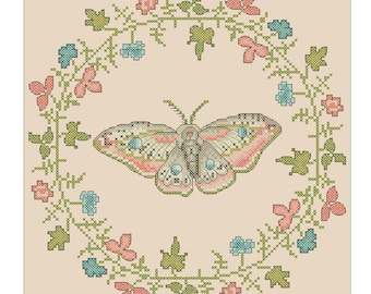 Medieval Moth Cross Stitch Pattern (PDF Pattern)