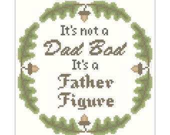 Dad Bod Cross Stitch Pattern, Father's Day Gift (PDF Pattern)