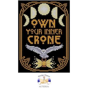 Besitzen Sie Ihr inneres Crone Witchy Kreuzstichmuster