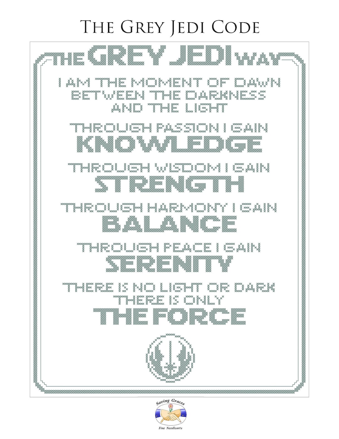 Grey Jedi Code Etsy