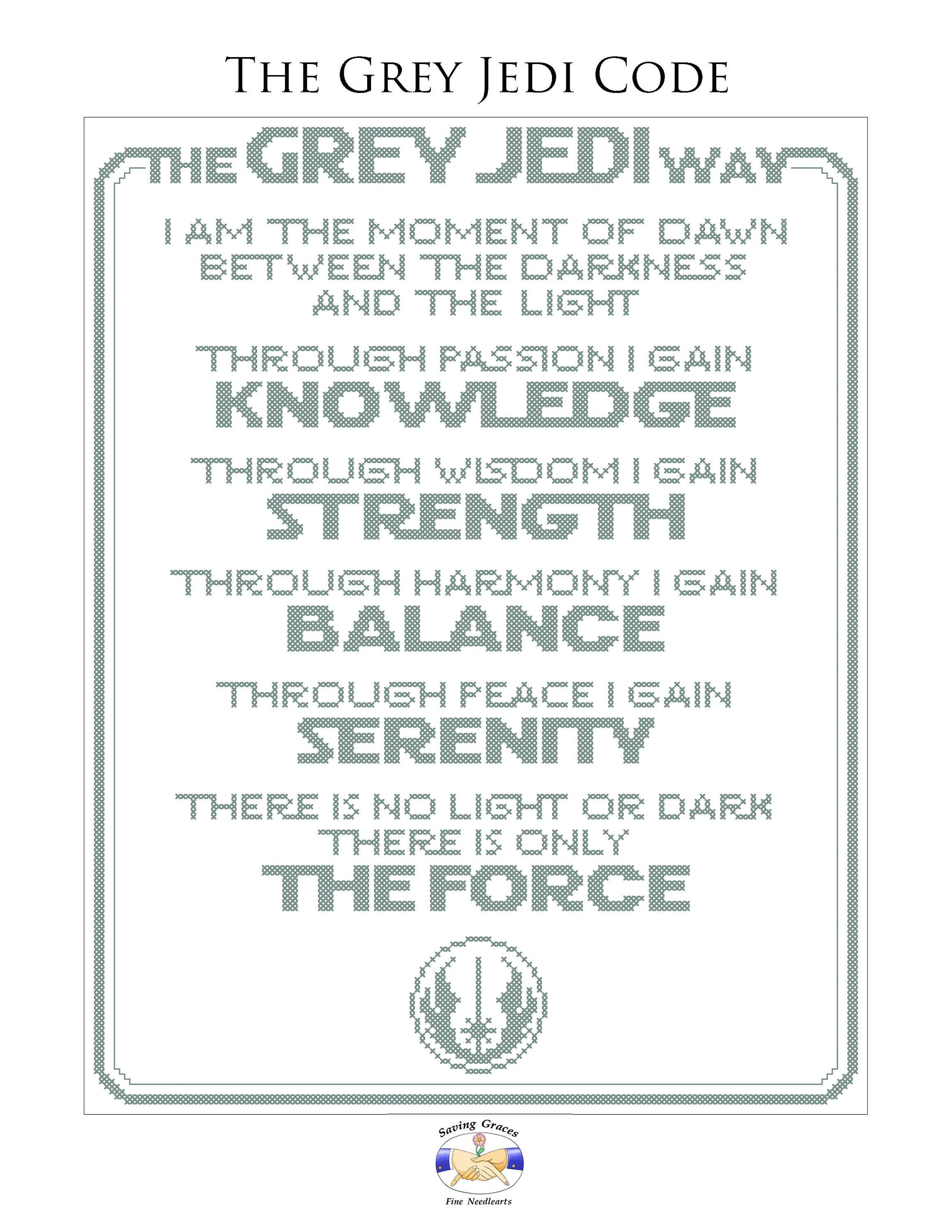 Grey Jedi Code Etsy