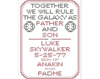 Star Wars Sith Birth Sampler
