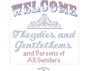 Welcome Cross Stitch Pattern, Safe Space Embroidery (Digital Download)