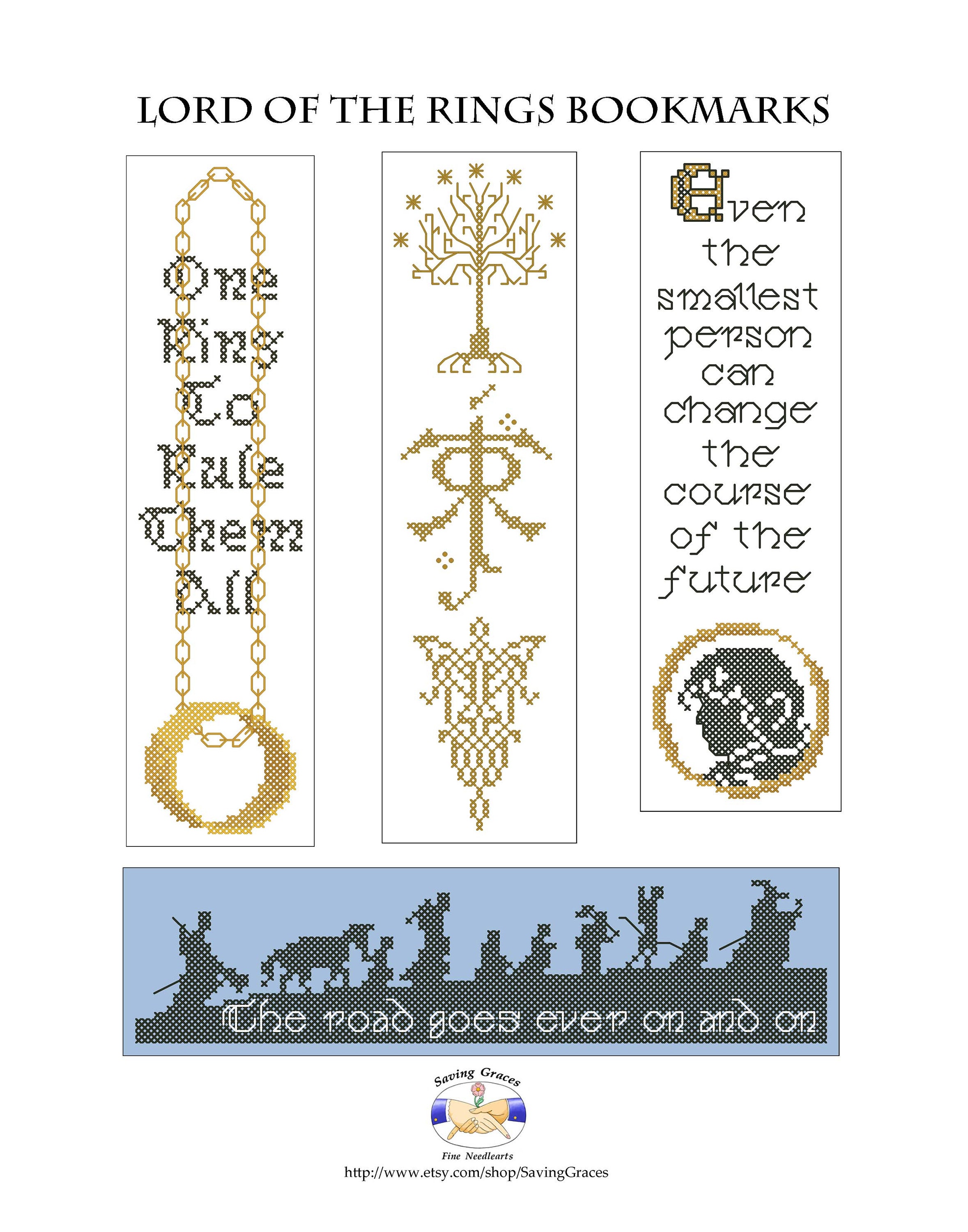 TCG - Lord of the Rings Bookmark set of 8 with 7 One Ring Replicas! OOP and  rare