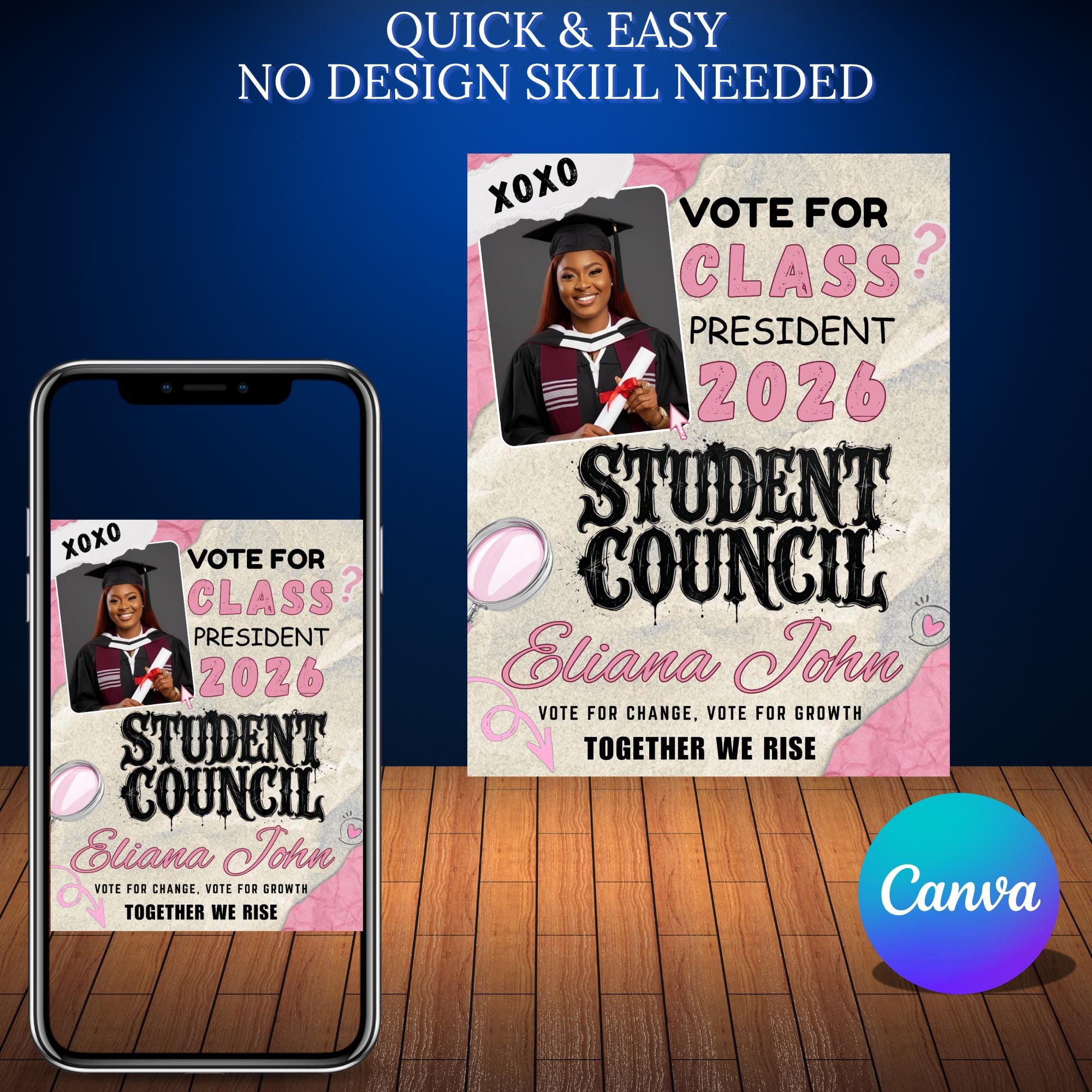 Student Council Campaign Flyer Canva Template | Voting Flyer Class ...