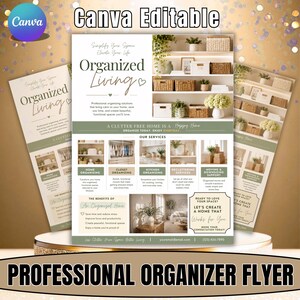 Professional Organizer Flyer, Editable Canva Template, Home Organizing Flyer, Printable Marketing Flyer, Small Business Flyer