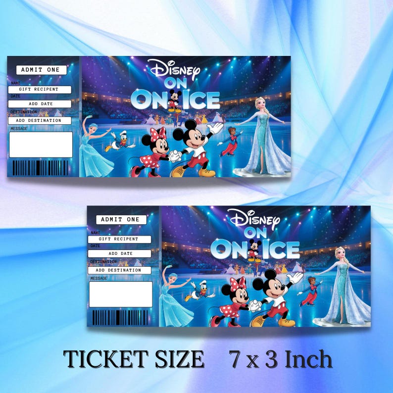 Disney on Ice Ticket Template, Water Park Ticket, Editable Event Ticket