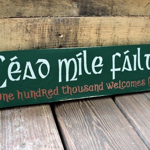 Irisches Willkommensschild | Céad Míle Fáilte | Hunderttausend Willkommen Gälisch