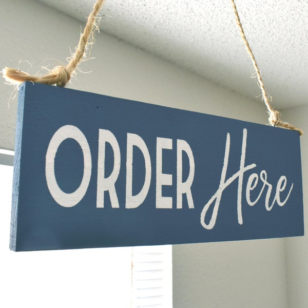Order Here Sign | Restaurant Cafe Coffee Shop Signs | Overhead Double Sided | Business Sign