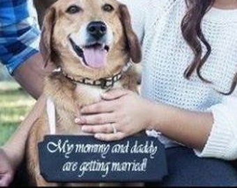 Custom Engagement Announcement Sign | Personalized Wedding Save the Date Signage for Small Dog