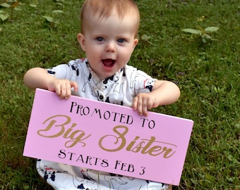 Baby Sister Brother Custom Announcement Sign | I'll still be the cutest right