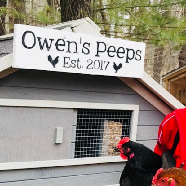 Custom Coop Sign | Personalize Chicken Lover Gift | Farm Barn Established Homestead Plaque