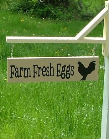 Eggs Sign With Bracket | Farm Fresh Eggs Wooden Sign | Double