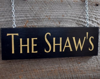 Family Last Name Custom Wooden Sign | Mailbox or House Address Marker | Reclaimed Wood Couples Gift