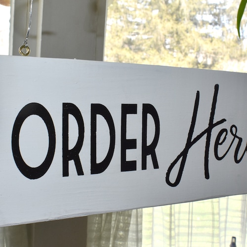 Restaurant Commander ici Signer | Cafe Coffee Shop Enseignes | Signalisation d’entreprise double face aérienne