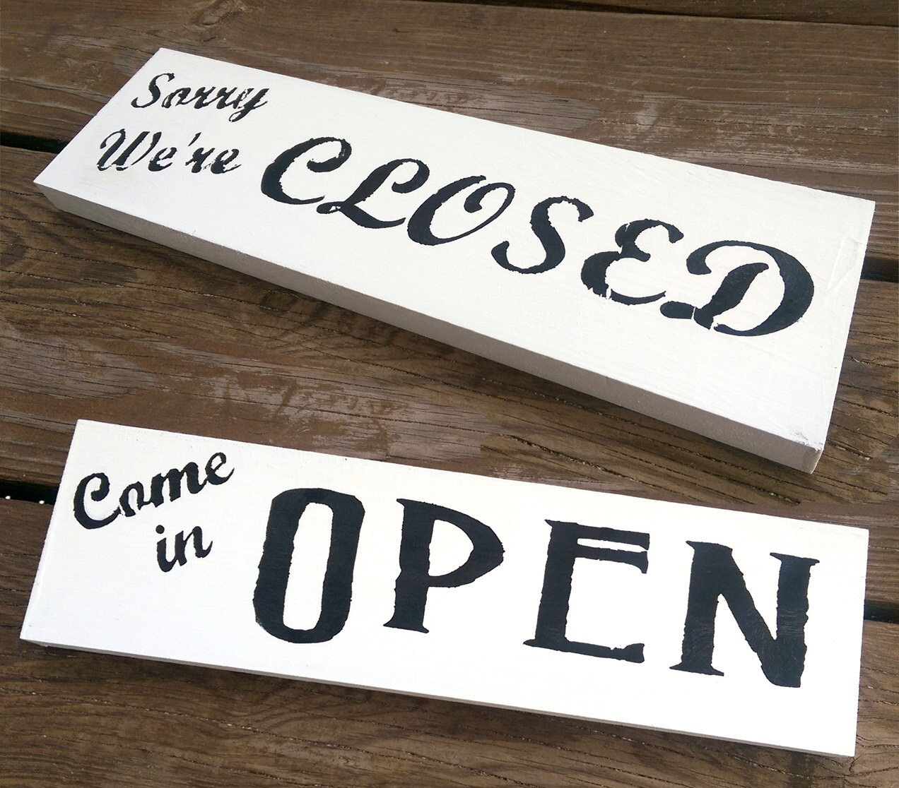 Double Sided Open Closed Sign for Business | Sorry We're Closed ...