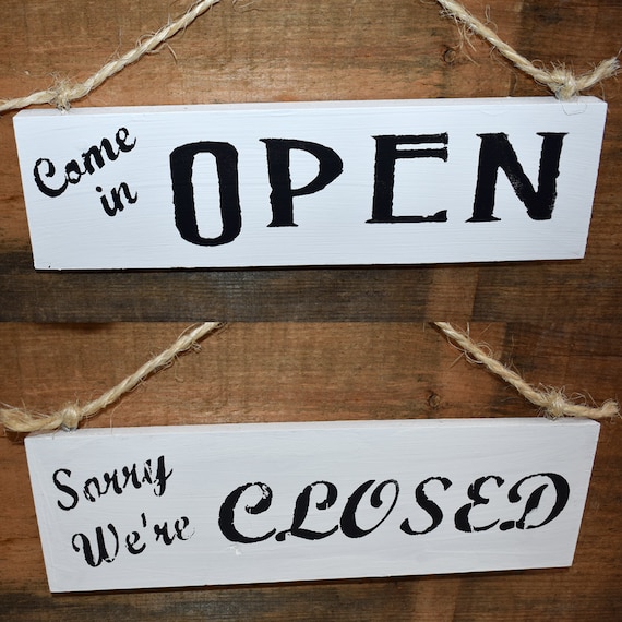 Double Sided Open Closed Sign for Business | Sorry We're Closed