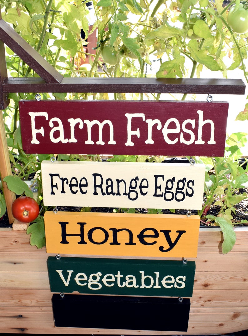 Farm Stand Sign Custom Farmers Market Signage Roadside Natural Foods Store Business Plaques image 1