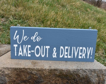 Take-out and Delivery Sign | We do Takeout | Restaurant Cafe Pizza Shop Signs