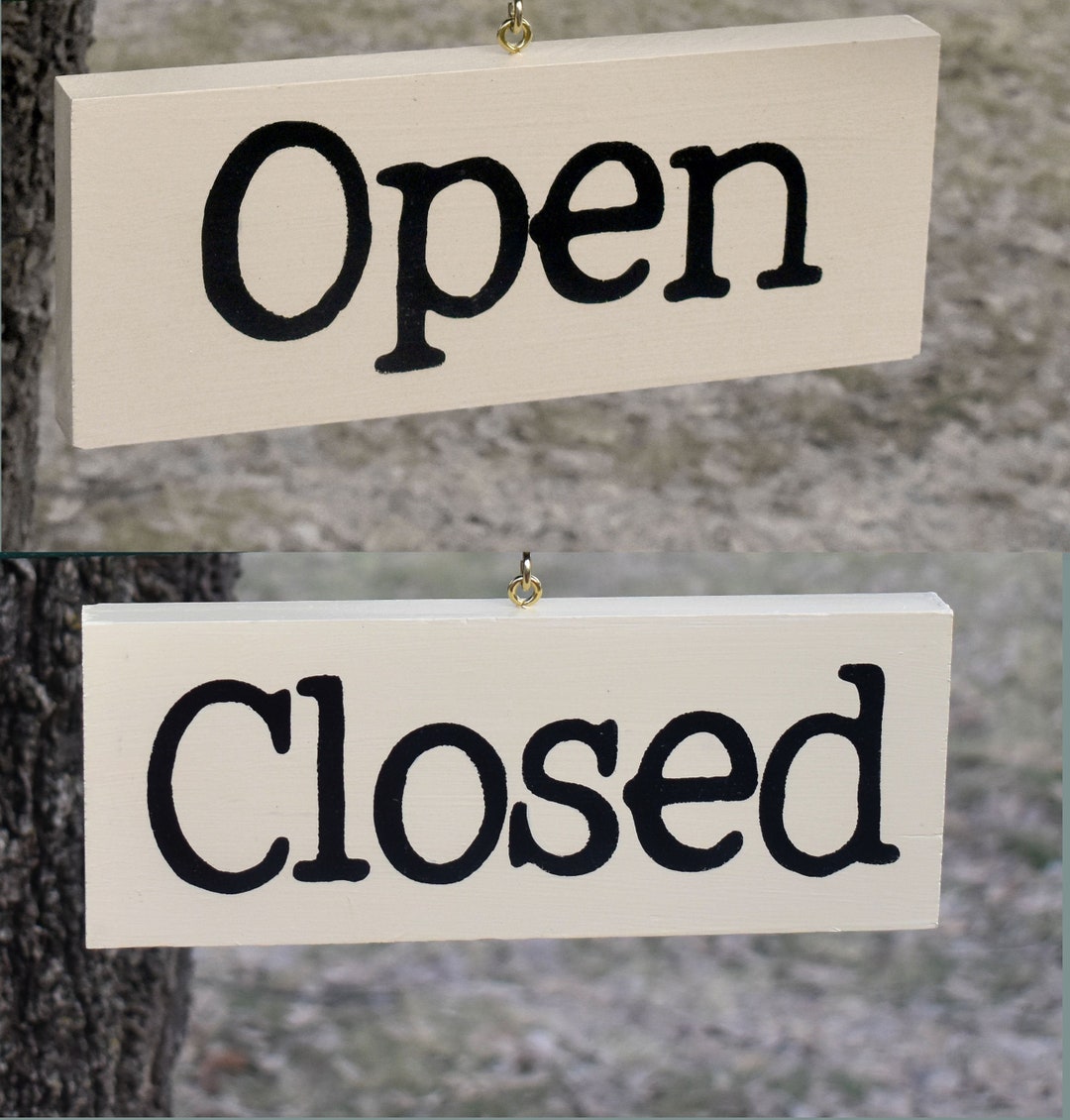 Wooden Open Closed Sign | Rustic Business Signage - Etsy
