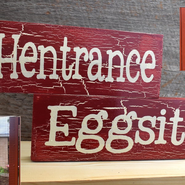 Chicken Coop Hentrance Eggsit Signs | Entrance Exit Pun